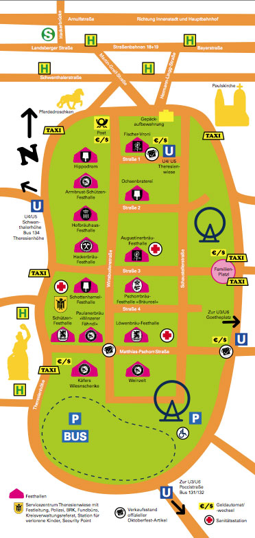 Oktoberfest Plan der Wiesnzelte - Oktoberfest 2012